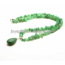 Green Aventurine chip Necklace with Waterdrop Green Aventurine pendant